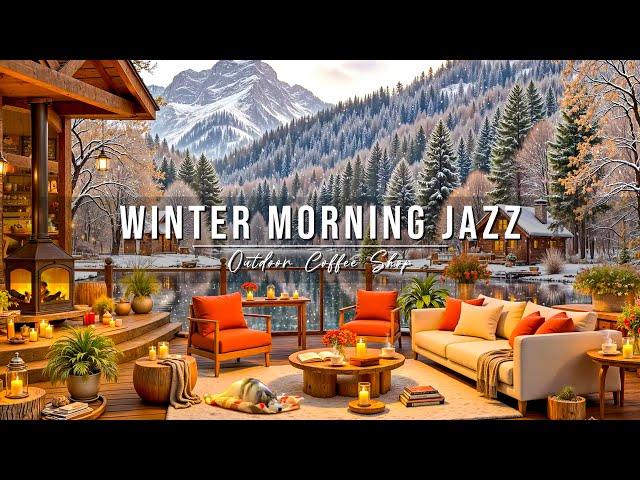 Winter Morning Jazz at Outdoor Coffee Shop Ambience ❄ Smooth Jazz Instrumental Music for Work, Relax