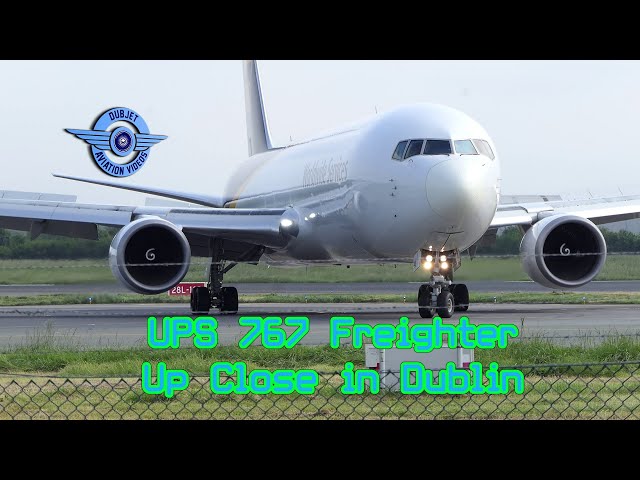 UPS 767 Freighter - Landing in Dublin Airport - Up Close