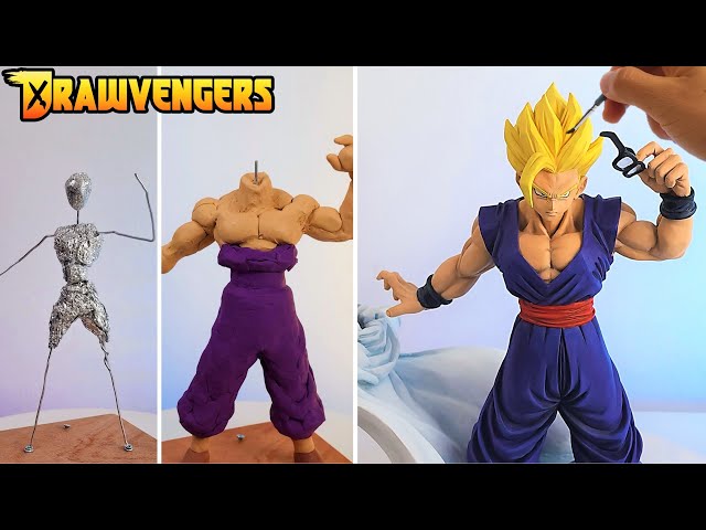 I didn't buy a figure, I made it || Sculpting Gohan Dragon Ball in CLAY | Drawvengers Season 2 Ep 1