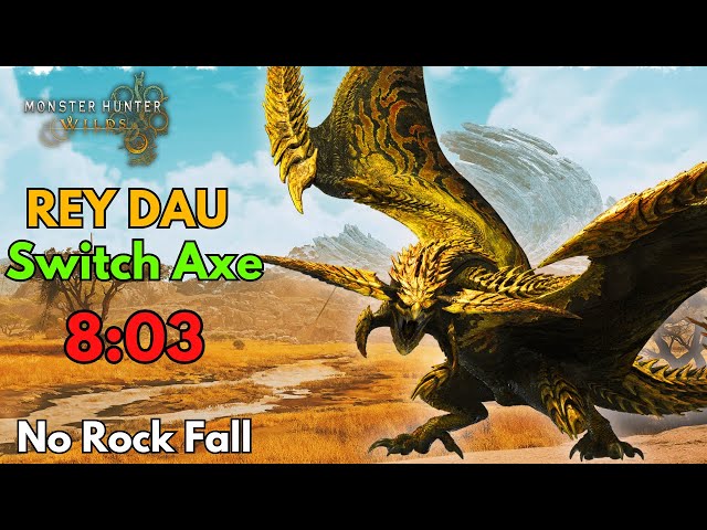 【MHWilds Beta】| Rey Dau Switch Axe 8:03 | No Rock Cheese or Natural traps