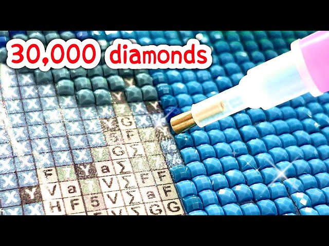 This took me 30 days.... TIK TOK art: I paint with 30,000 diamonds *satisfying*