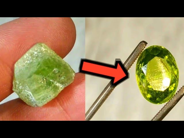 Cut and Uncut Peridot Stone |  The difference between cut and uncut gem stones