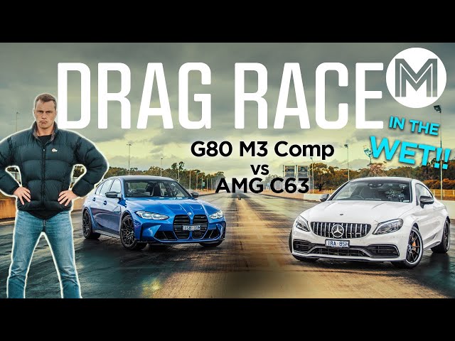 Mercedes-Benz AMG C63 S v BMW M3 DRAG RACE - Ultimate German grudge match! | MOTOR