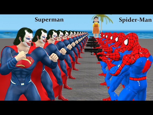 Siêu nhân nhện🔴Spider Man attacks Superman Rescue Hulk from the bad guys Venom vs Iron man vs Joker