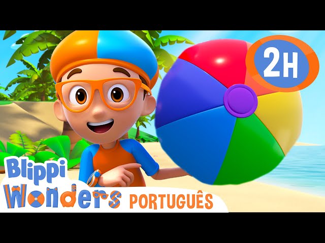 Blippi Passa o Dia na Praia! | MARATONA DO BLIPPI! | Desenhos Animados Infantis em Português