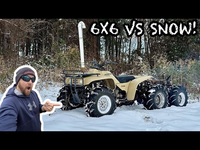 Testing The Honda Fourtrax 6X6 In The Snow| 6X6 Donuts