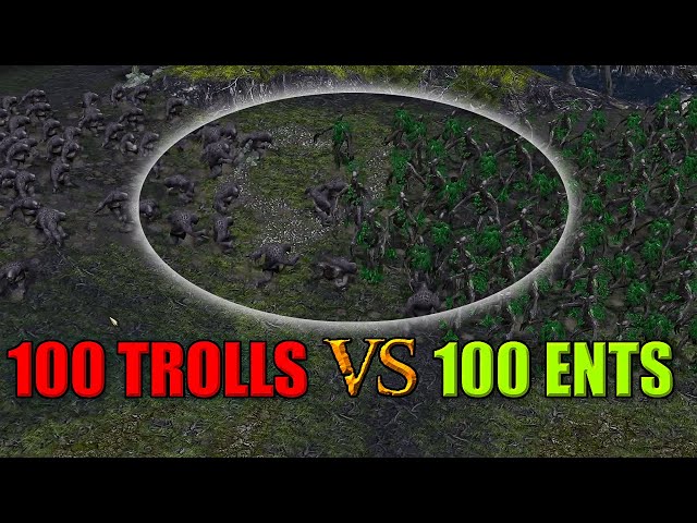 100 Cave Trolls VS 100 Ents | LotR: Battle for Middle Earth