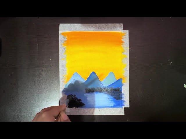 Easy sun set painting || for beginners || acrylic painting || by @SILENT__ARTT