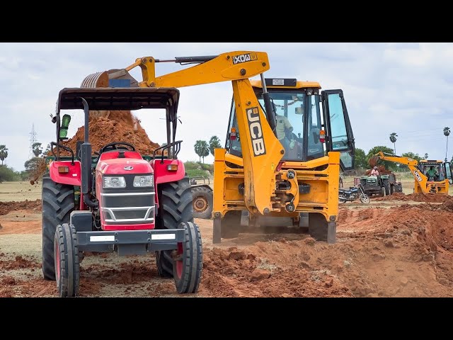 jcb 3dx Backhoe Loading Mud in Kubota ! New Holland | jcb tractor video #jcbvideo #tractor #jcb3dx