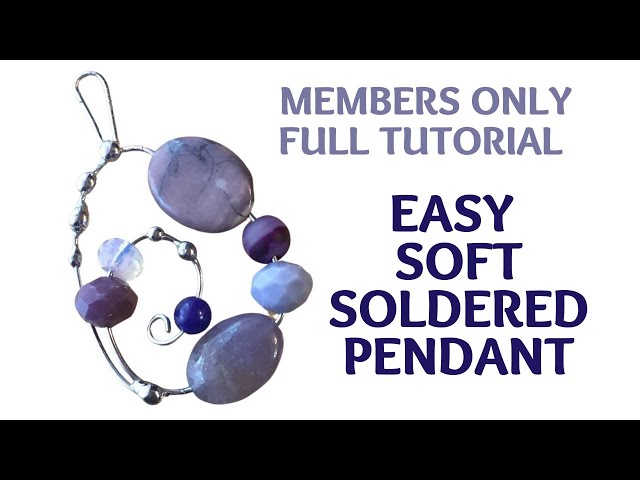 MEMBERS ONLY - FULL TUTORIAL: Easy & Beautiful Soft Soldered Gem Pendant Purple Swirl