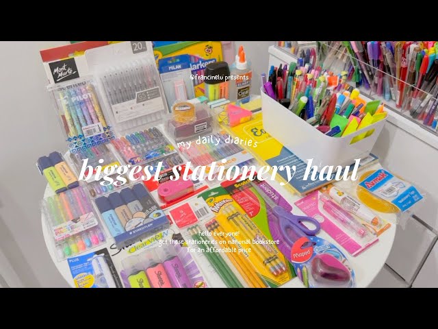 my daily diary | biggest stationery haul  + organizing my new stationeries [ft. national bookstore]