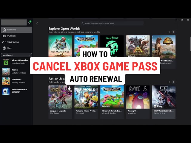 How To Cancel Xbox Game Pass Auto Renewal (PC Game Pass)