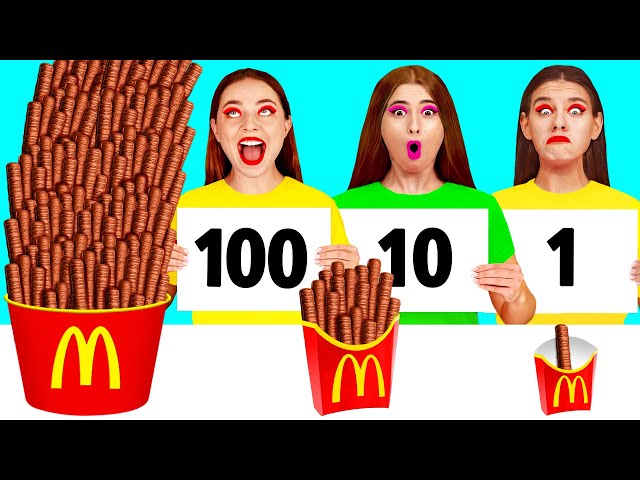 100 Layers of Food Challenge | Awesome Kitchen Tricks by BaRaFun Challenge