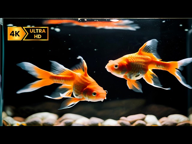 Beautiful 4K Aquarium with Fish Sounds for Relaxation, Sleep, and Stress Relief