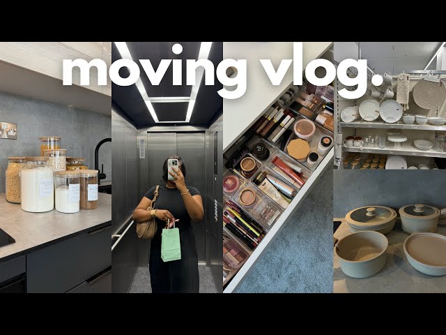 MOVING VLOG 5: CREATING an AESTHETICALLY pleasing KITCHEN, ORGANISING MAKEUP DRAWER, party & more