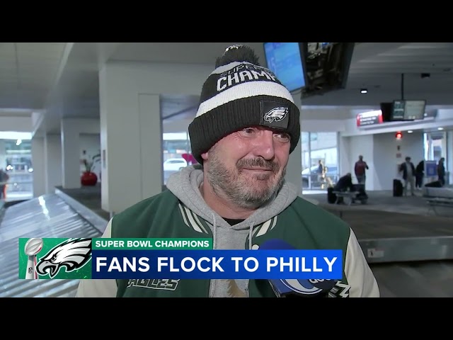 Eagles fans travel from as far as England for Super Bowl championship parade