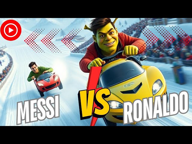 Ronaldo and Messi vS Shrek ❄️⚔️ Epic BeamNG Challenge! #CR7 #Messi #Shrek #Gaming #Live #shorts