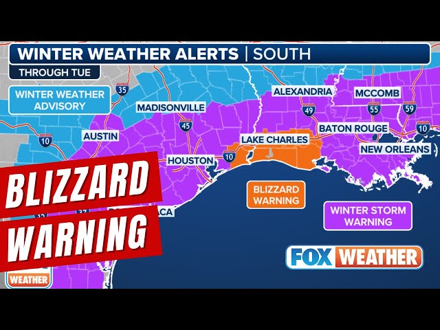 Blizzard Warning Issued For Portions Of Texas, Louisiana As Historic Winter Storm Slams South