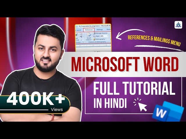 Microsoft Word (References and Mailings  Menu )Tutorial Complete MS-Word Tutorial 2020 for Beginners