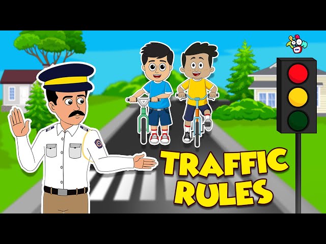 Traffic Rules | Road Safety for Kids | Red Yellow Green | Cartoon | Moral Story | PunToon Kids