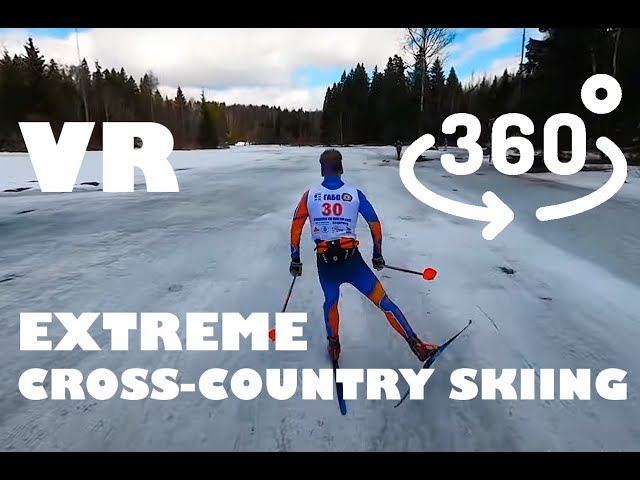 Extreme cross-country skiing / 360 ° Video Experience. VR video