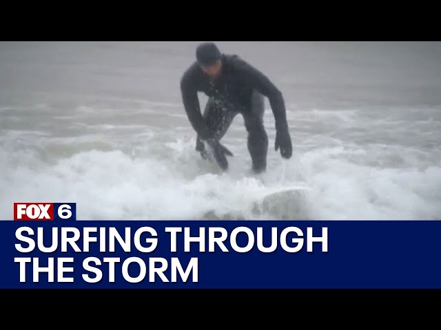 Milwaukee Lake Michigan winter storm surfer calls weather 'motivating' | FOX6 News Milwaukee