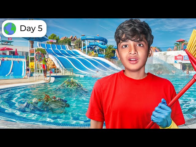 I Spent 24 Hours as a Water Park Cleaner !