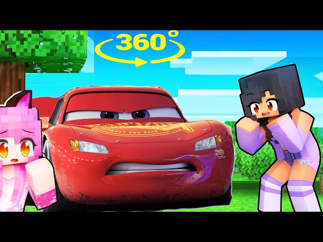 APHMAU saving Friends from LIGHTNING MCQUEEN in Minecraft 360°