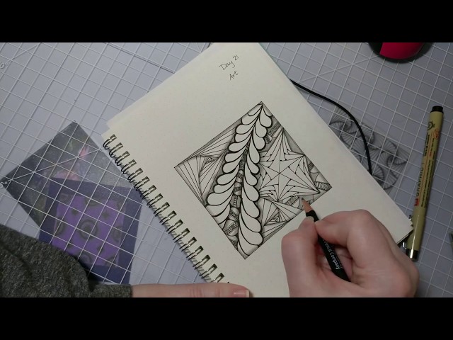 Easy Zentangle Pattern Tutorial with One Zentangle a Day - Day 21