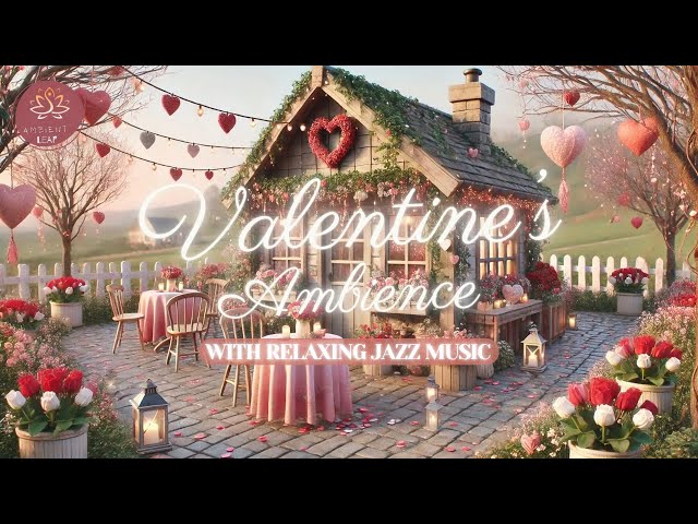 Romantic Valentine's Day Ambience | Cozy Cottage Café with Relaxing Jazz Music