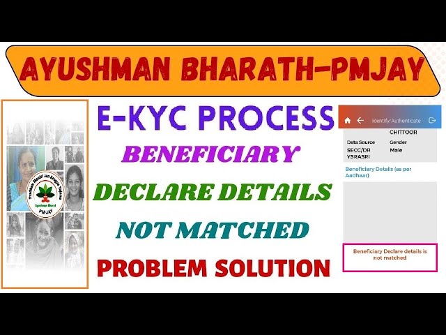 Ayushman Bharath-Pmjay/E-Kyc Process/Beneficiary Declare Details Not Matched/ Problem Solution