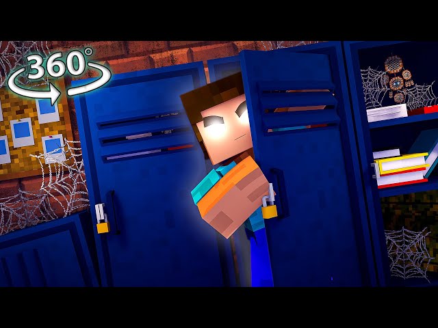 HEROBRINE'S School! in 360° - Minecraft VR Horror Video