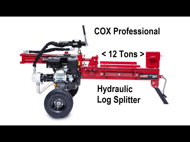 Cox Professional 12 Ton Hydraulic Log Splitter 2 Speed Pump 8.6 Sec Cycle Time