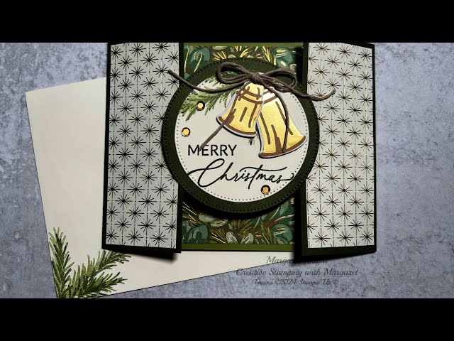 Seasons of Green & Gold Double Gate Fold Spring Card @CreativeStampingwithMargaret