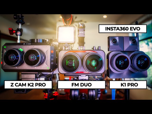 Best VR180 Camera for Filmmaking: Compare FM DUO, Z Cam K2Pro, K1Pro, Insta360 EVO in 3D 8K 60fps