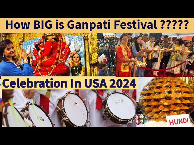 BEST GANAPATI Celebration in USA 2024 💥 || देवा श्री गणेशा || America cha Raja || Woodbridge NJ