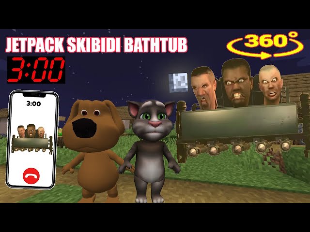 DON'T CALL TO SKIBIDI TOILET BATHTUB At 3:00 in Minecraft 360°!