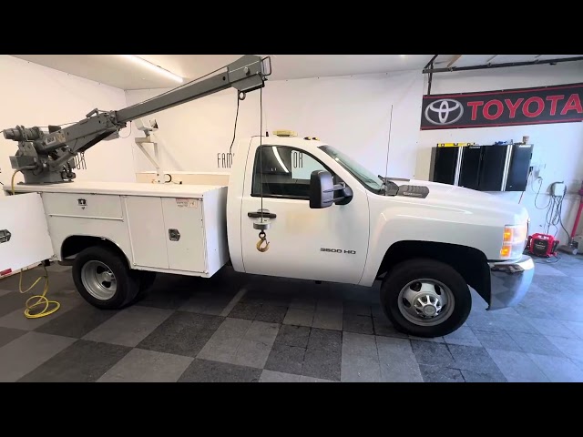 2010 Chevy 3500 4￼X4 mechanics truck with 3200 Lbs ￼Crane, and utility box, 6.0L V8￼￼￼