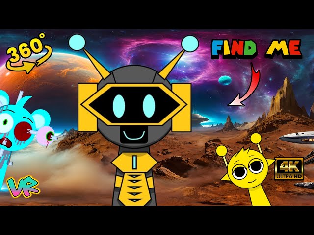 Fun Bot  Splinky in Space | Incredibox sprunki | Finding Challenge 360 |  VR World 360