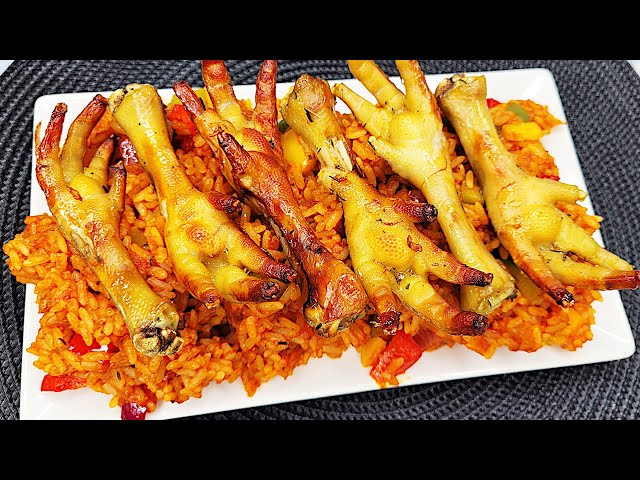 Jollof Rice with Chicken Feet | Flo Chinyere