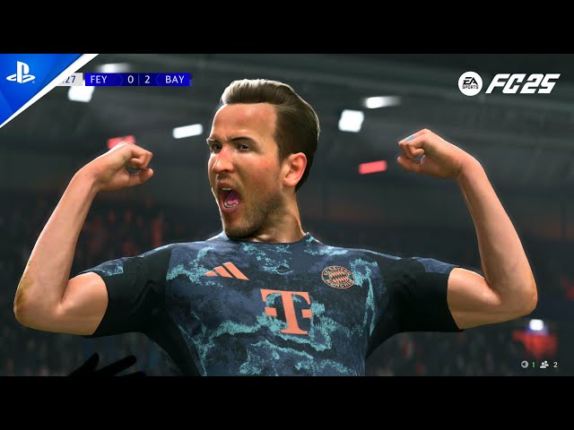 Harry Kane 3rd Person Gameplay - Bayern München vs Feyenoord | UCL Group Stage Action | EA FC 25