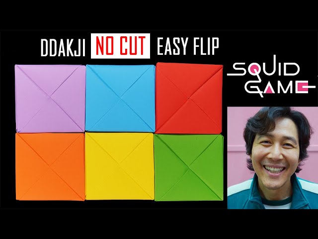 Origami Squid Game Ddakji A4 no cuts || How To Make Ddakji Easy Flip TUTORIAL