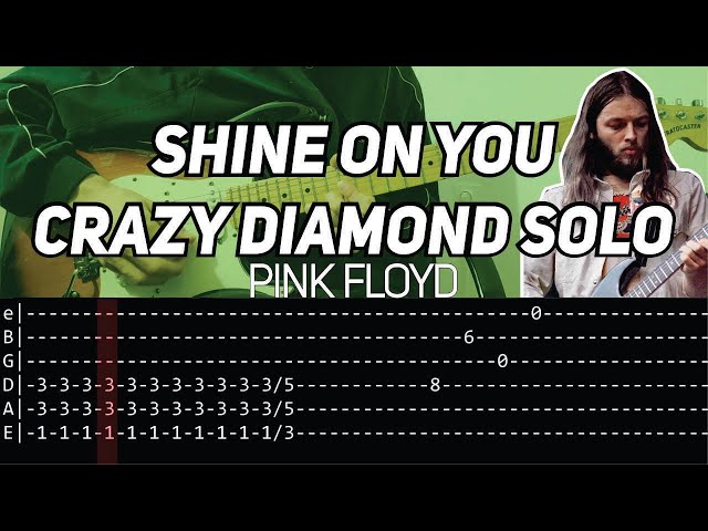 Pink Floyd - Shine On You Crazy Diamond solo (Guitar lesson with tab)