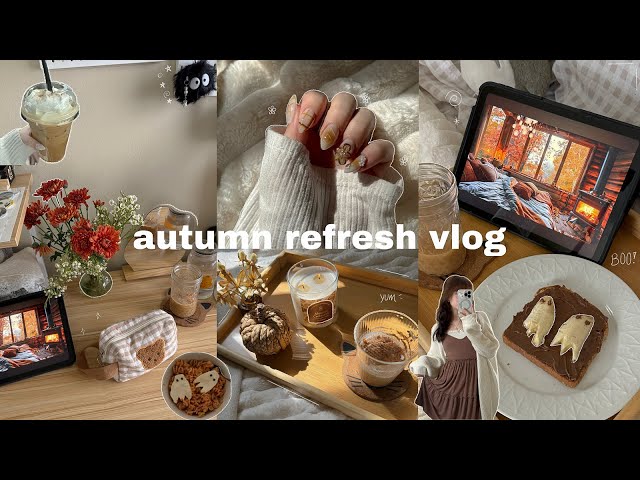 AUTUMN REFRESH VLOG 🍂🎃 decorating, cleaning, autumn foods, new nails, no talking