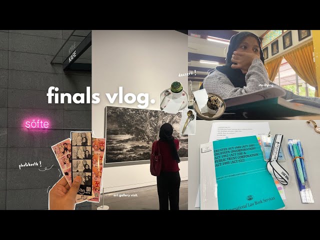 study vlog: final papers, late night studying, art gallery, photobooth 🎀📷📝| law school series