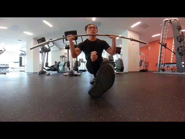 ERIC KIM home gym workout: bar warmup - Gopro 360 virtual reality