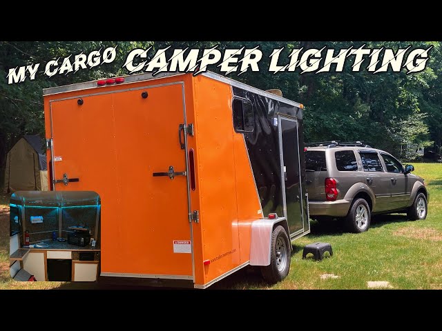 Look at my cargo trailer camper lighting. DIY