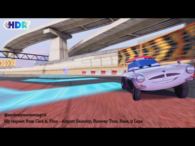 [HDR] Cars 2 The Video Game | Finn Airport Security - Race Mode | Runway Tour 9 Laps