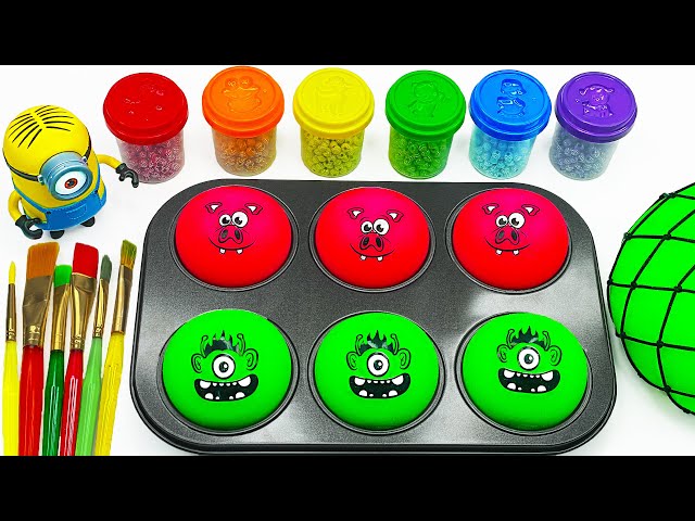 Satisfying Video l How to Make Rainbow Lollipop Slime with Stress Balls Cutting ASMR #3