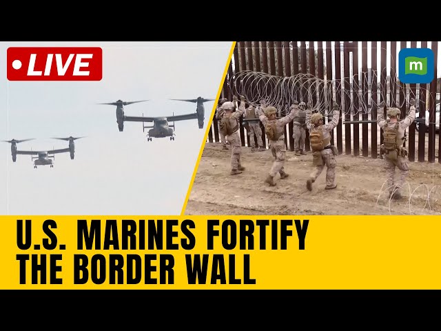 US Mexico Border | Marines use Osprey aircraft & concertina wire to fortify border wall | N18G